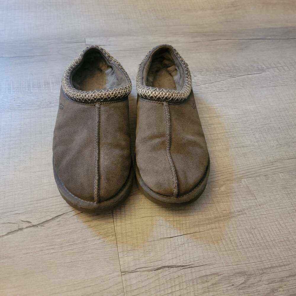 UGG Tasman Suede Slippers with Braided Trim